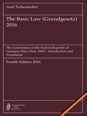 cover image of The Basic Law (Grundgesetz) 2016